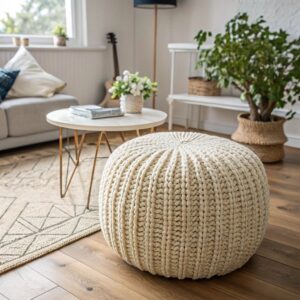 Round Jute Pouf