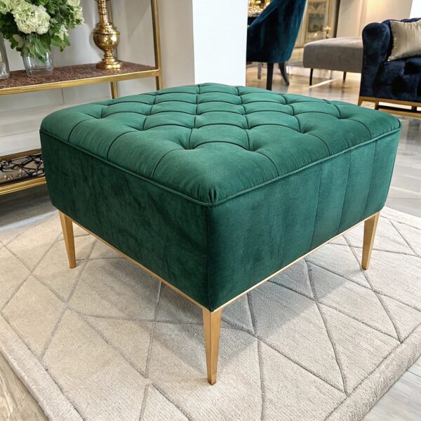 Square Leatherette Ottoman